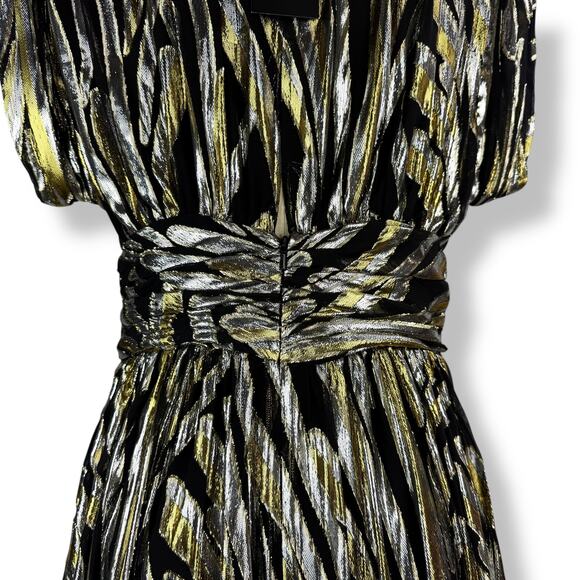 New w/Tags RAMY BROOK NEW YORK silk metallic JessieAnn Goddess gown dress - Picture 16 of 17